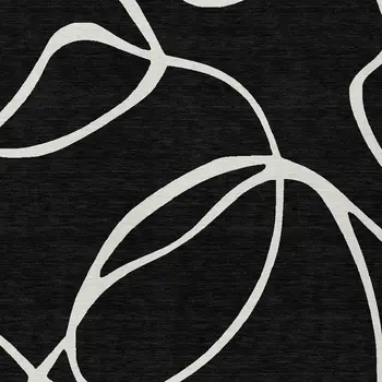 3' X 5' Black And Ivory Abstract Washable Indoor Outdoor Area Rug
