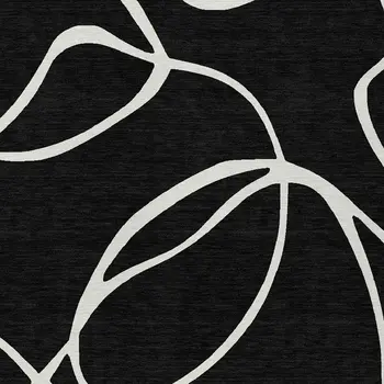 5' X 8' Black And Ivory Abstract Washable Indoor Outdoor Area Rug