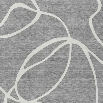 3' X 5' Gray And Ivory Abstract Washable Indoor Outdoor Area Rug