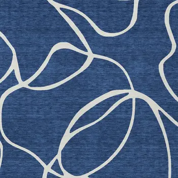 3' X 5' Navy Blue And Ivory Abstract Washable Indoor Outdoor Area Rug