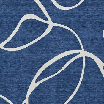 9' X 12' Navy Blue And Ivory Abstract Washable Indoor Outdoor Area Rug