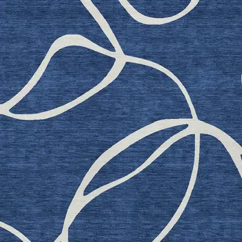 10' X 14' Navy Blue And Ivory Abstract Washable Indoor Outdoor Area Rug