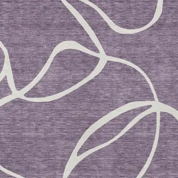 5' X 8' Purple And Ivory Abstract Washable Indoor Outdoor Area Rug