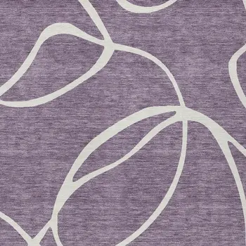 8' X 10' Purple And Ivory Abstract Washable Indoor Outdoor Area Rug