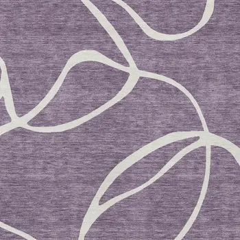 10' X 14' Purple And Ivory Abstract Washable Indoor Outdoor Area Rug