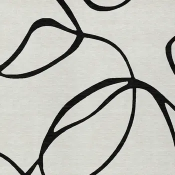 9' X 12' White And Black Abstract Washable Indoor Outdoor Area Rug
