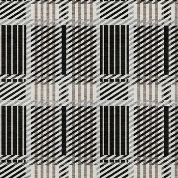 5' X 8' Black Gray And Brown Plaid Washable Indoor Outdoor Area Rug