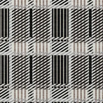 10' X 14' Black Gray And Brown Plaid Washable Indoor Outdoor Area Rug