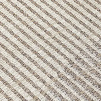 9' X 12' Beige And Ivory Geometric Washable Indoor Outdoor Area Rug