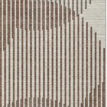 3' X 5' Brown And Beige Geometric Washable Indoor Outdoor Area Rug