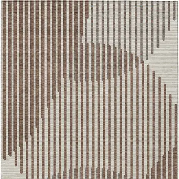 8' X 10' Brown And Beige Geometric Washable Indoor Outdoor Area Rug