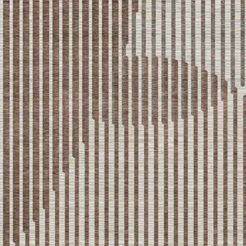 10' X 14' Brown And Beige Geometric Washable Indoor Outdoor Area Rug