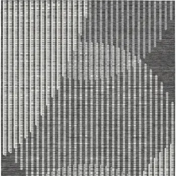 8' X 10' Charcoal And Ivory Geometric Washable Indoor Outdoor Area Rug