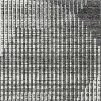 9' X 12' Charcoal And Ivory Geometric Washable Indoor Outdoor Area Rug