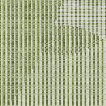 3' X 5' Green And Ivory Geometric Washable Indoor Outdoor Area Rug
