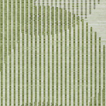 5' X 8' Green And Ivory Geometric Washable Indoor Outdoor Area Rug