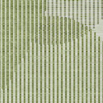 8' X 10' Green And Ivory Geometric Washable Indoor Outdoor Area Rug
