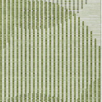 10' X 14' Green And Ivory Geometric Washable Indoor Outdoor Area Rug