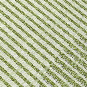 10' X 14' Green And Ivory Geometric Washable Indoor Outdoor Area Rug