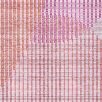 5' X 8' Pink Copper And Ivory Geometric Washable Indoor Outdoor Area Rug