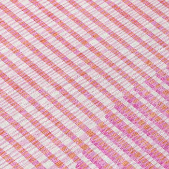 8' X 10' Pink Copper And Ivory Geometric Washable Indoor Outdoor Area Rug
