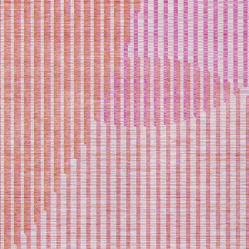 10' X 14' Pink Copper And Ivory Geometric Washable Indoor Outdoor Area Rug