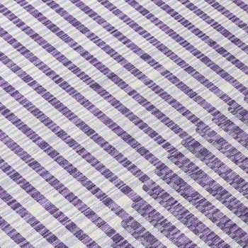 8' Purple Gray And Ivory Round Geometric Washable Indoor Outdoor Area Rug