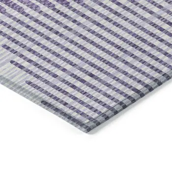8' X 10' Purple Gray And Ivory Geometric Washable Indoor Outdoor Area Rug