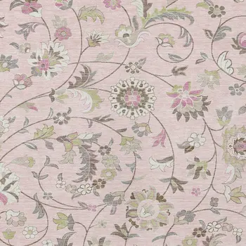 9' X 12' Pink Green And Gray Floral Washable Indoor Outdoor Area Rug