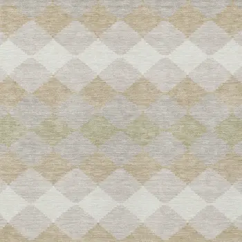 8' X 10' Beige Ivory And Gray Geometric Washable Indoor Outdoor Area Rug