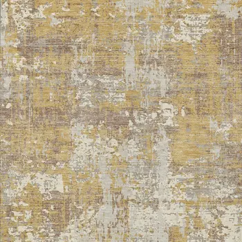 10' X 14' Gold Brown And Beige Abstract Washable Indoor Outdoor Area Rug