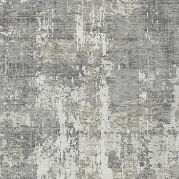 3' X 5' Gray And Ivory Abstract Washable Indoor Outdoor Area Rug
