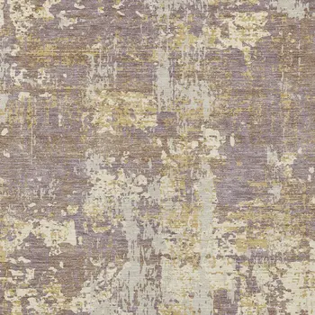 9' X 12' Lavender Gold And Beige Abstract Washable Indoor Outdoor Area Rug