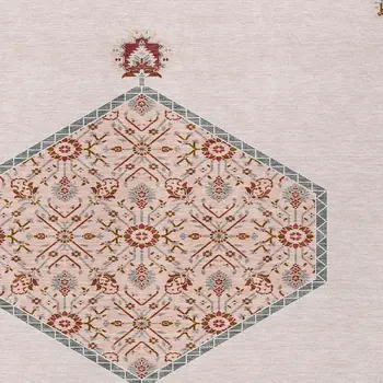 10' X 14' Pink Beige And Burgundy Oriental Washable Indoor Outdoor Area Rug