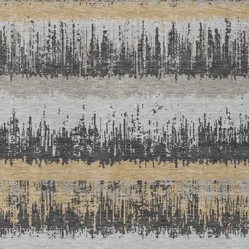 5' X 8' Gray Brown And Beige Striped Washable Indoor Outdoor Area Rug