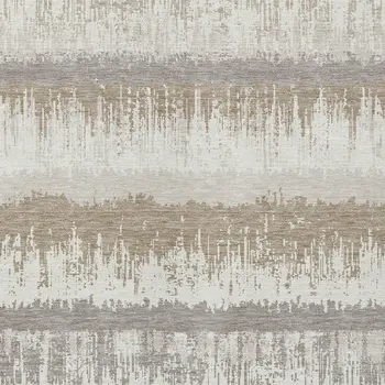 9' X 12' Ivory Gray And Beige Striped Washable Indoor Outdoor Area Rug