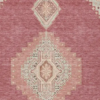 3' X 5' Blush Gray And Beige Oriental Washable Indoor Outdoor Area Rug