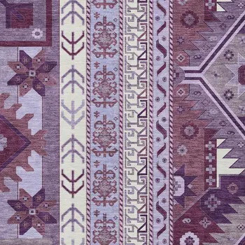 8' X 10' Purple Lavender And Ivory Aztec Washable Indoor Outdoor Area Rug