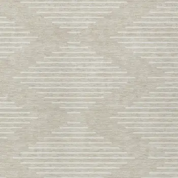 3' X 5' Beige And Ivory Geometric Washable Indoor Outdoor Area Rug
