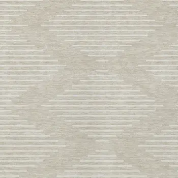 8' X 10' Beige And Ivory Geometric Washable Indoor Outdoor Area Rug
