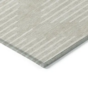 9' X 12' Beige And Ivory Geometric Washable Indoor Outdoor Area Rug