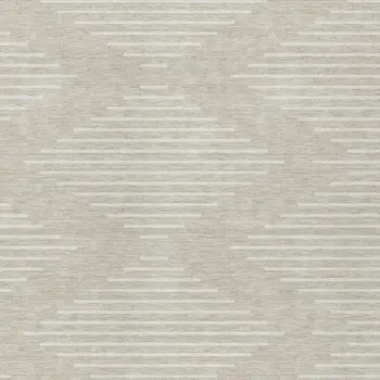 9' X 12' Beige And Ivory Geometric Washable Indoor Outdoor Area Rug