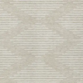10' X 14' Beige And Ivory Geometric Washable Indoor Outdoor Area Rug
