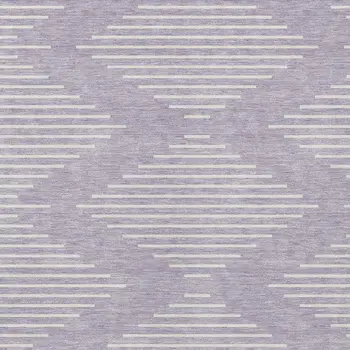 8' X 10' Lavender And Ivory Geometric Washable Indoor Outdoor Area Rug