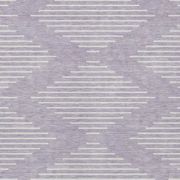 10' X 14' Lavender And Ivory Geometric Washable Indoor Outdoor Area Rug