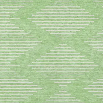 3' X 5' Mint Green And Ivory Geometric Washable Indoor Outdoor Area Rug