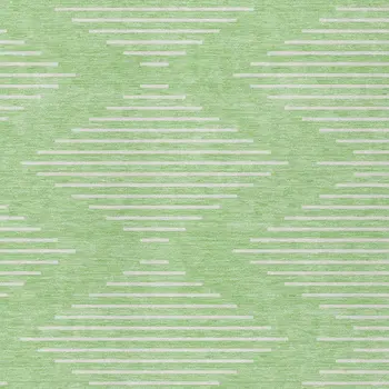 5' X 8' Mint Green And Ivory Geometric Washable Indoor Outdoor Area Rug