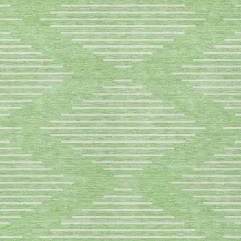 9' X 12' Mint Green And Ivory Geometric Washable Indoor Outdoor Area Rug