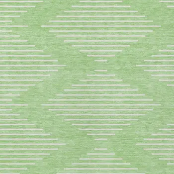 10' X 14' Mint Green And Ivory Geometric Washable Indoor Outdoor Area Rug