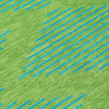 8' X 10' Green And Aqua Geometric Washable Indoor Outdoor Area Rug
